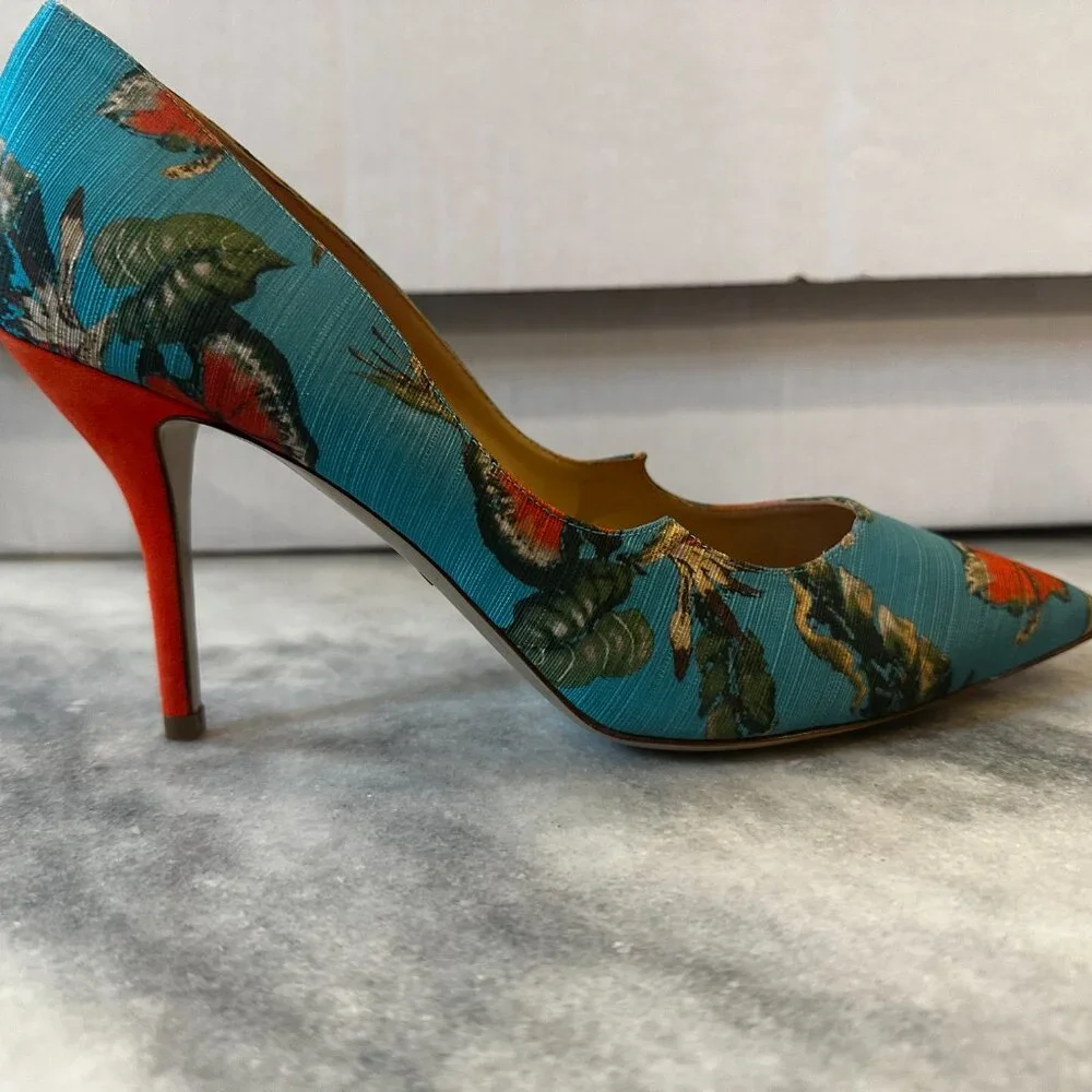 Paul Andrew Womens sz 41.5 Floral Botanical Pumps Fantastic! - Picture 3 of 6
